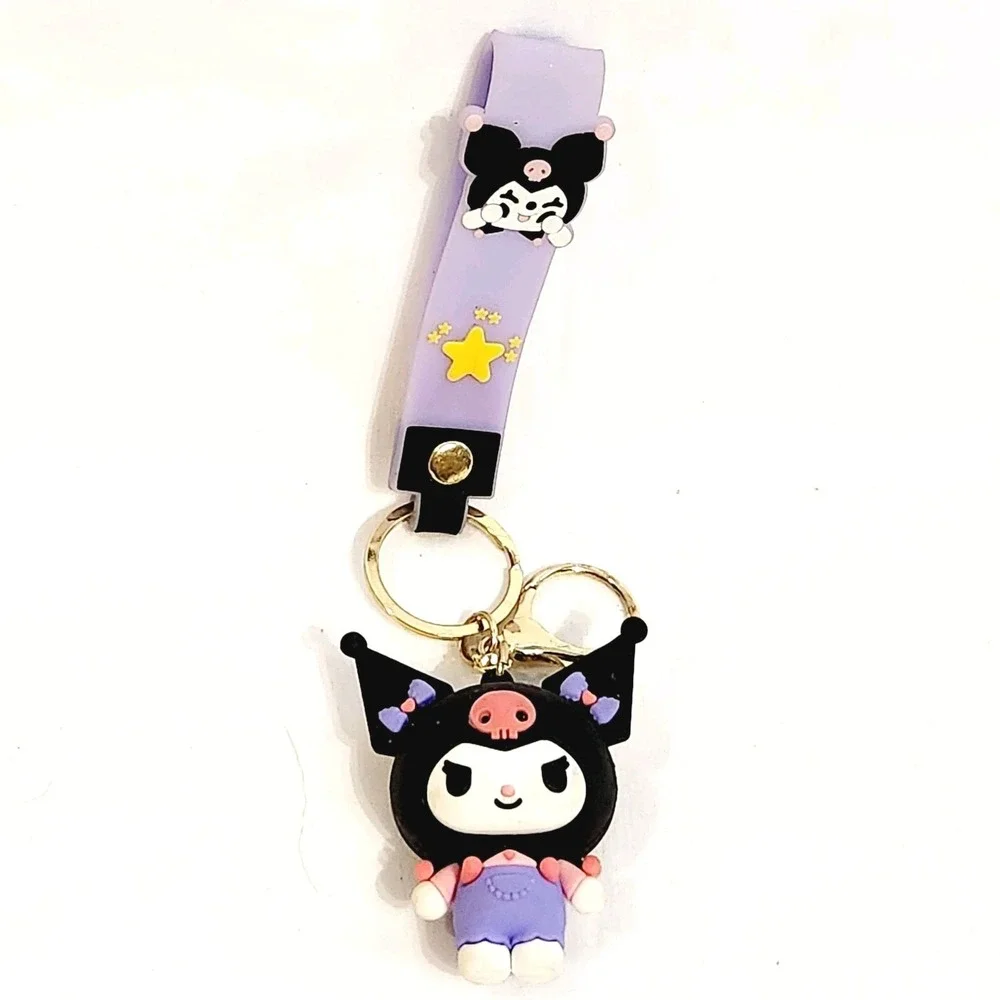 Sanrio‎ Kuromi Keychain and Purple HAPPY Lanyard